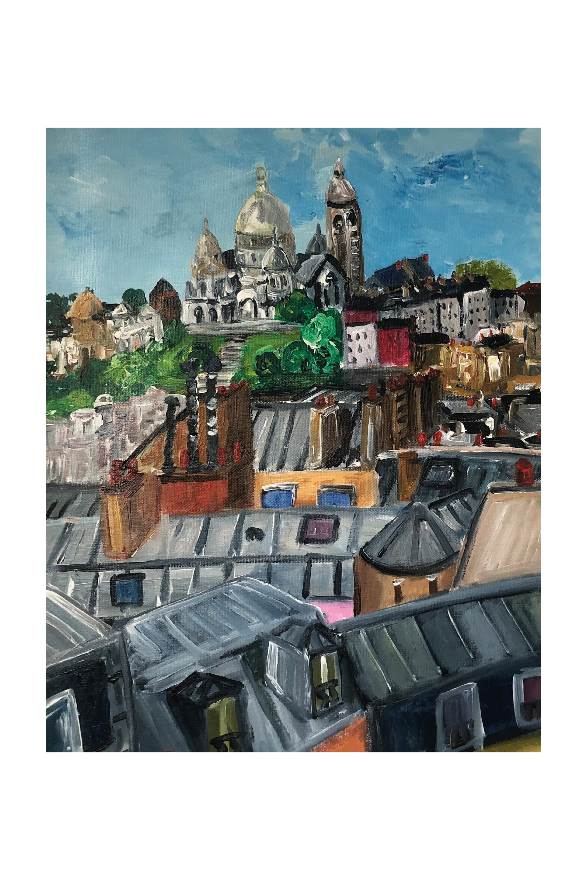 Toits de Paris, Sacré-Coeur, peinture de Véronique Françaix