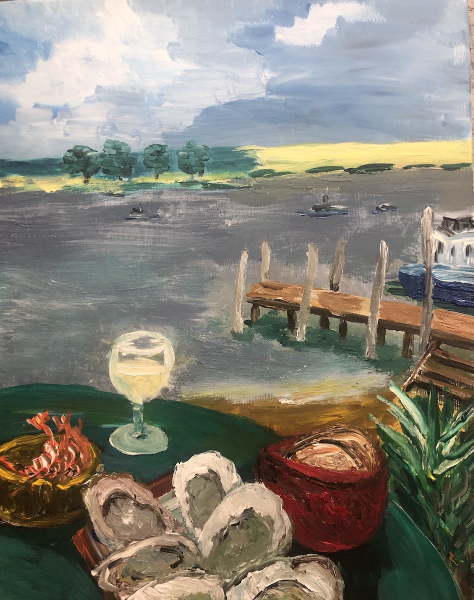Chez Hortense, Bassin d'Arcachon, peinture de Véronique Françaix